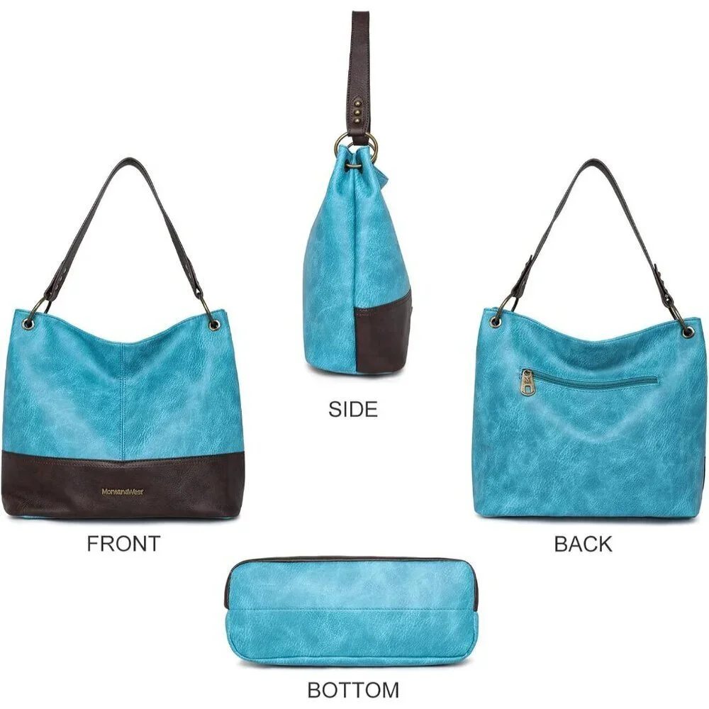 Hobo Bag for Ladies Shoulder Handbags with Back Pocket | Purses, with Zipper, Pu